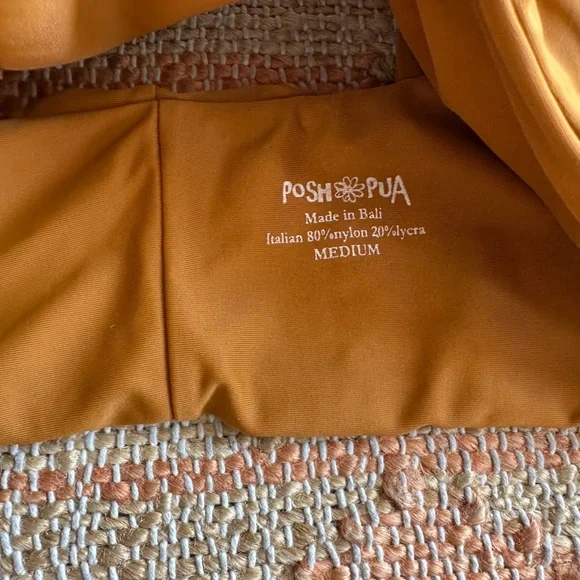 Posh Pua Leihiwa High Waisted Crochet Bikini Set in Ochre Tan Brown - Picture 9 of 11